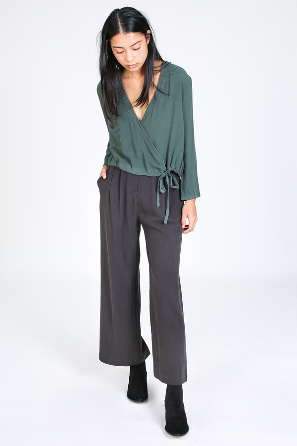 First Rite Crossover blouse in jade First Rite Crossover blouse in jade