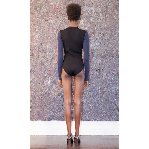 Pari Desai Color Blocked Bodysuit - Navy/Black Pari Desai Color Blocked Bodysuit - Navy/Black