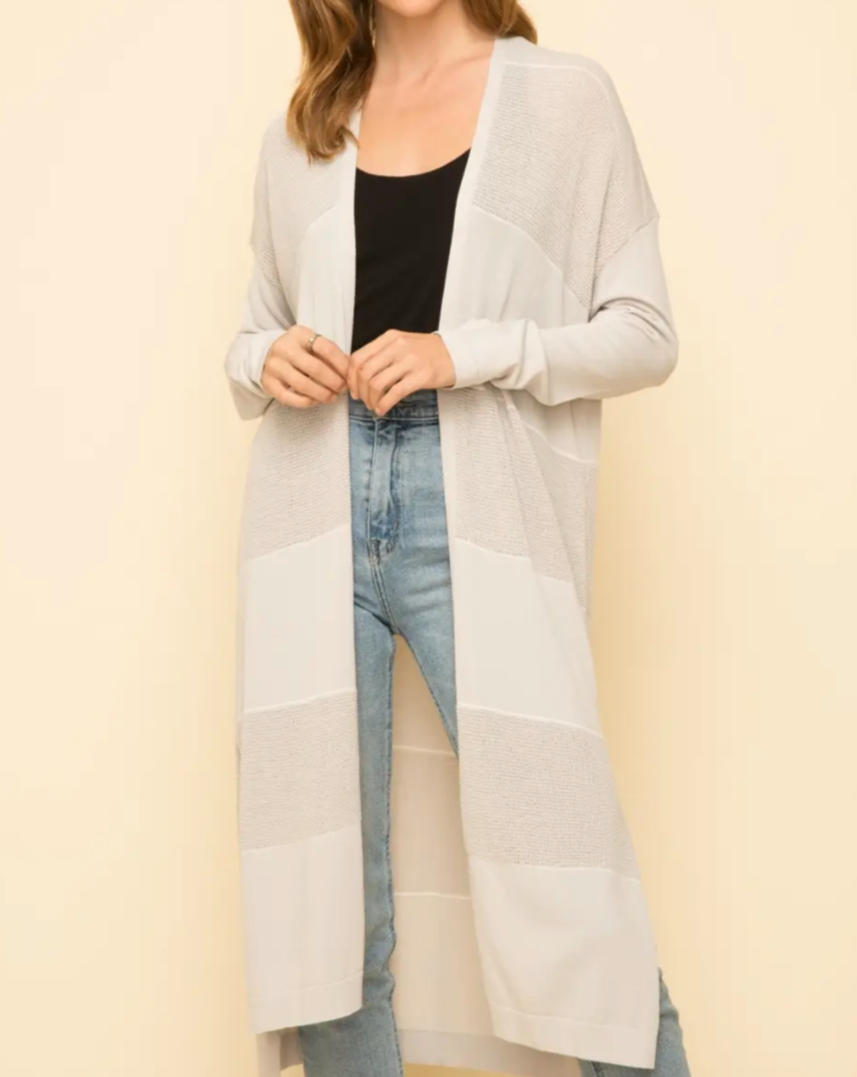 Mystree Open Front Long Cardigan 
