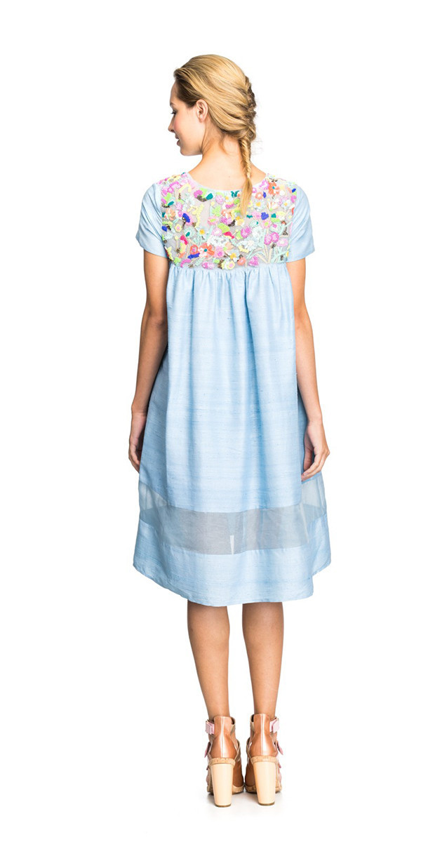 SUNO FLORAL EMBROIDERY BABYDOLL DRESS SUNO FLORAL EMBROIDERY BABYDOLL DRESS