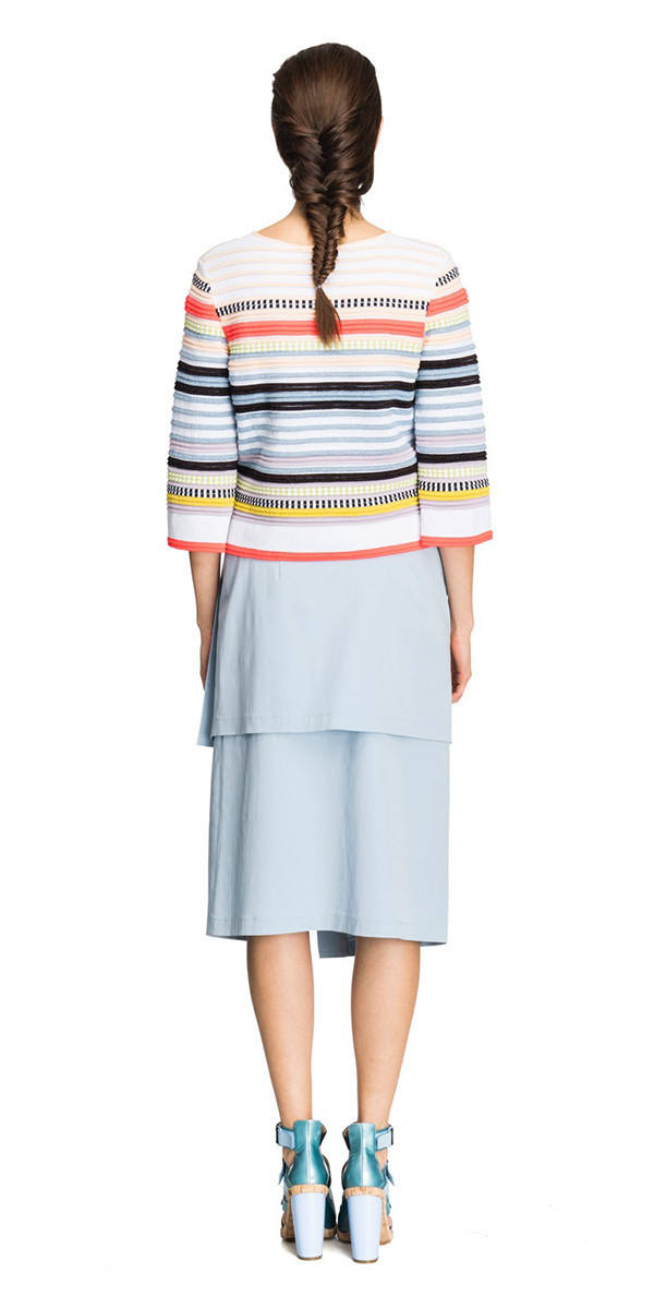 SUNO NEON STRIPE OTTOMAN KNIT TOP SUNO NEON STRIPE OTTOMAN KNIT TOP