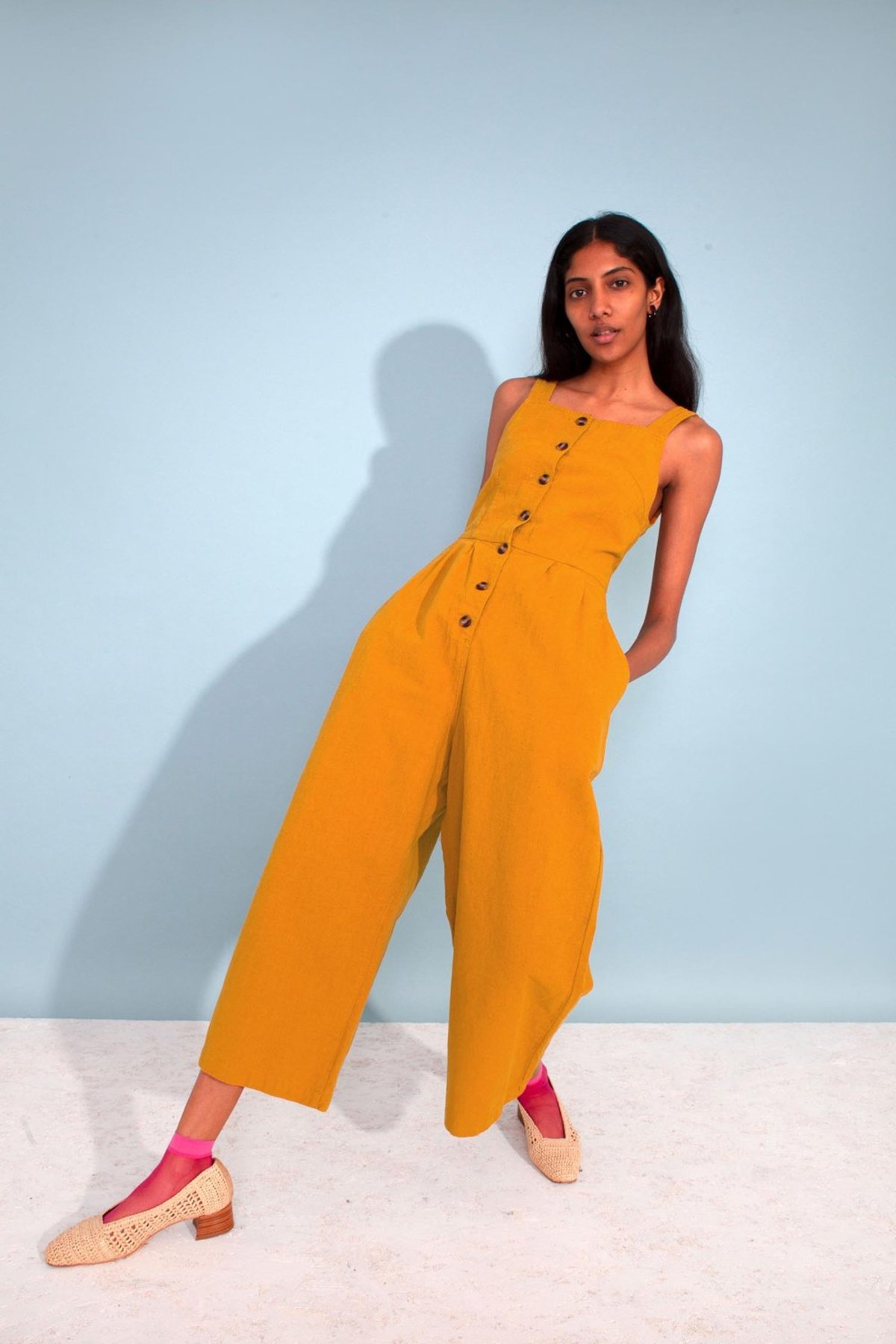 mustard dungarees womens
