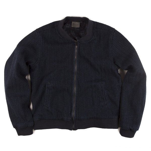 Naked & Famous Dobby Denim Bomber Jacket - Indigo Naked & Famous Dobby Denim Bomber Jacket - Indigo