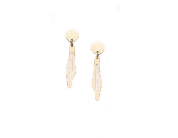 Modern Weaving Drip Earrings in Brass Modern Weaving Drip Earrings in Brass