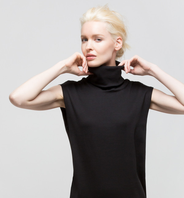 Kowtow Building Block Rib Roll Neck Dress Black Kowtow Building Block Rib Roll Neck Dress Black