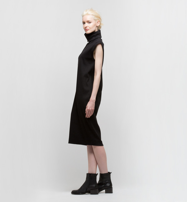 Kowtow Building Block Rib Roll Neck Dress Black Kowtow Building Block Rib Roll Neck Dress Black