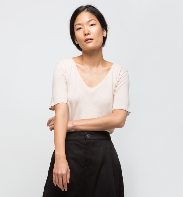 Kowtow Building Block V Tee Blush Kowtow Building Block V Tee Blush