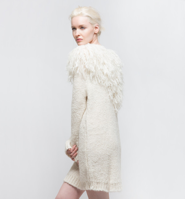 Laura Siegel Sweater Dress Ivory Laura Siegel Sweater Dress Ivory