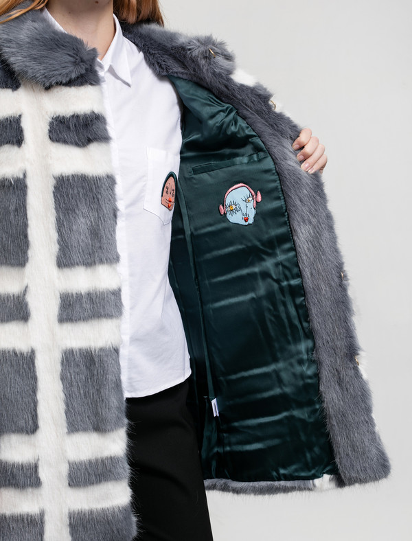 Shrimps Womens Edith Coat Flint/Cream Shrimps Womens Edith Coat Flint/Cream