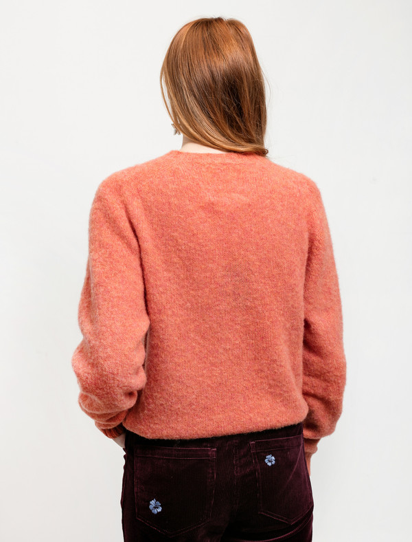 Trademark Embroidered Shetland Sweater Peach Trademark Embroidered Shetland Sweater Peach
