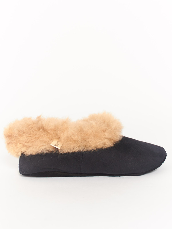 Ariana Bohling Alpaca Scuff Slippers Black Ariana Bohling Alpaca Scuff Slippers Black