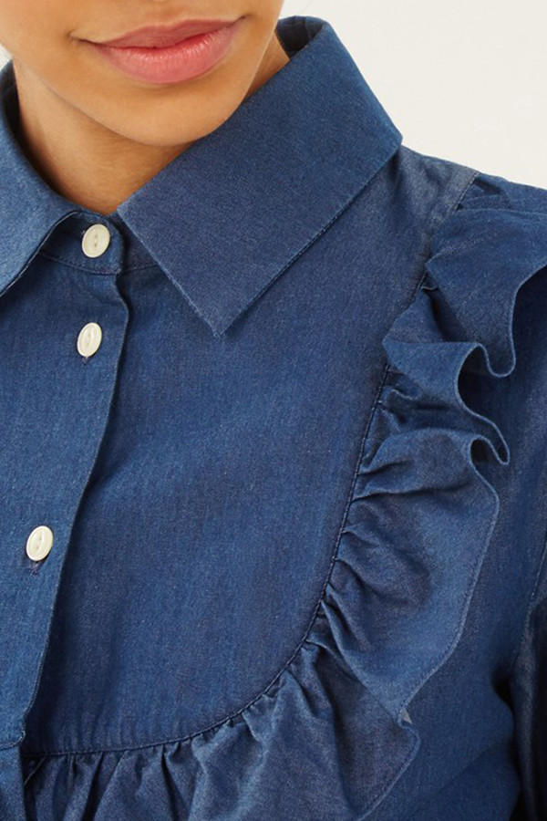 Kitsune Women's Denim Ella Jabot Blue Kitsune Women's Denim Ella Jabot Blue