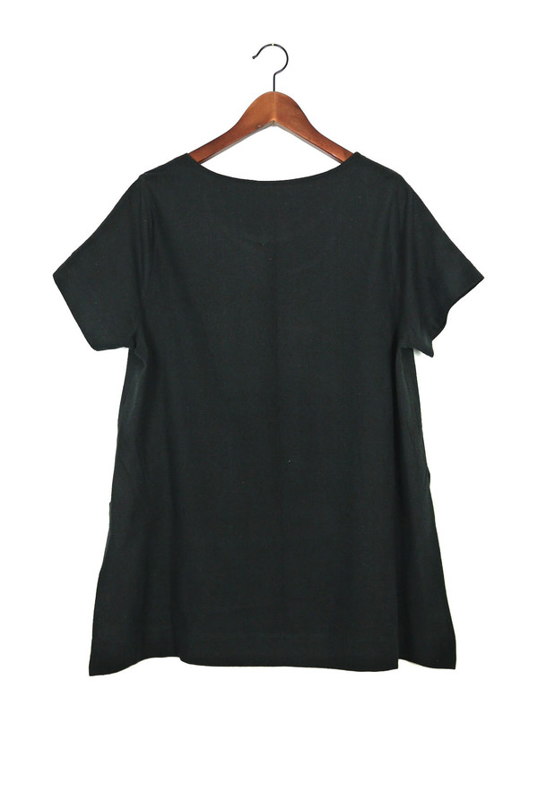 Jamie + The Jones Split Tee, Black Raw Silk Jamie + The Jones Split Tee, Black Raw Silk