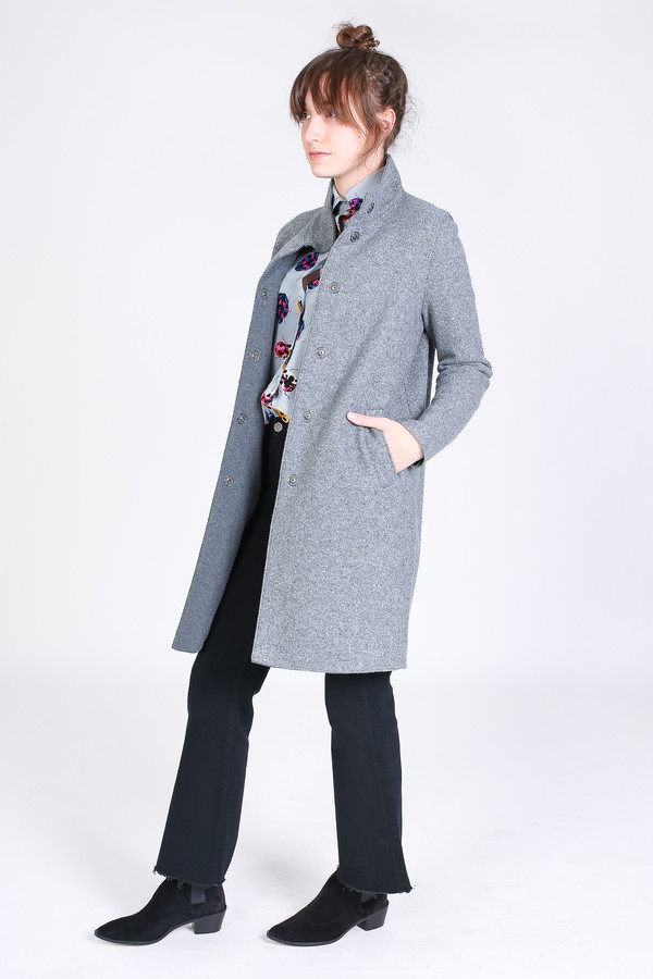 Harris Wharf London Egg shaped coat in light grey Harris Wharf London Egg shaped coat in light grey