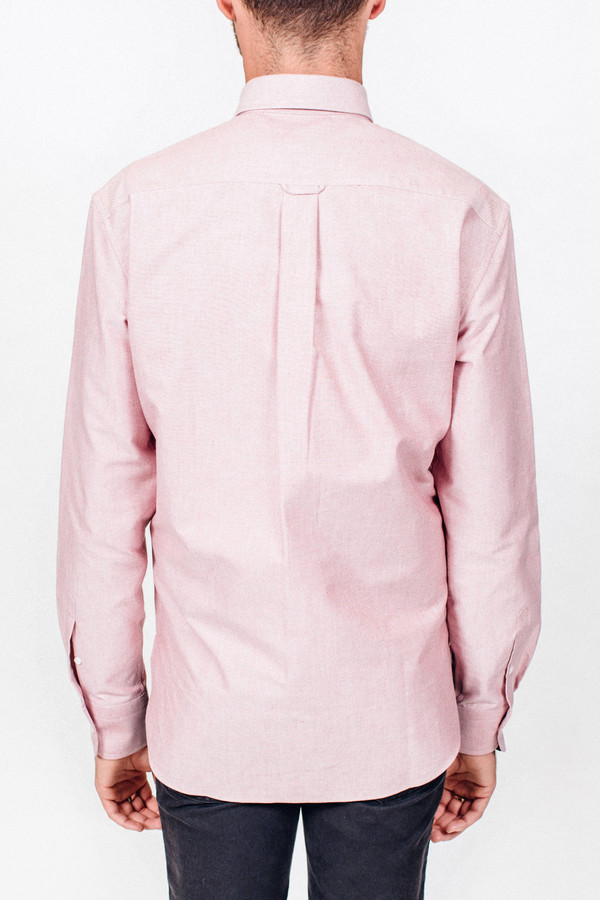 Men's Maison Kitsune Oxford Embroidery Classic Shirt Red Men's Maison Kitsune Oxford Embroidery Classic Shirt Red
