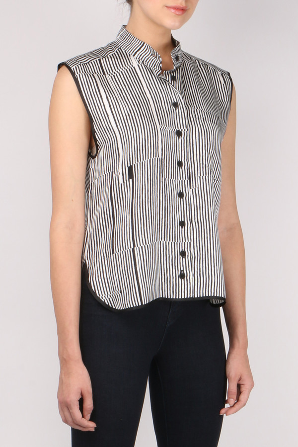 Carven Short Twill Printed Shirt Carven Short Twill Printed Shirt