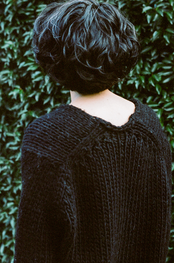 Anaak Mori Handknit V-Neck Pullover Black Anaak Mori Handknit V-Neck Pullover Black