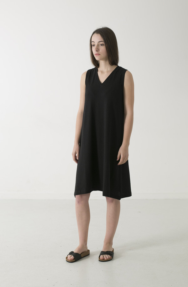 GOOD STUDIOS HEMP JERSEY ALINE V TANK DRESS GOOD STUDIOS HEMP JERSEY ALINE V TANK DRESS