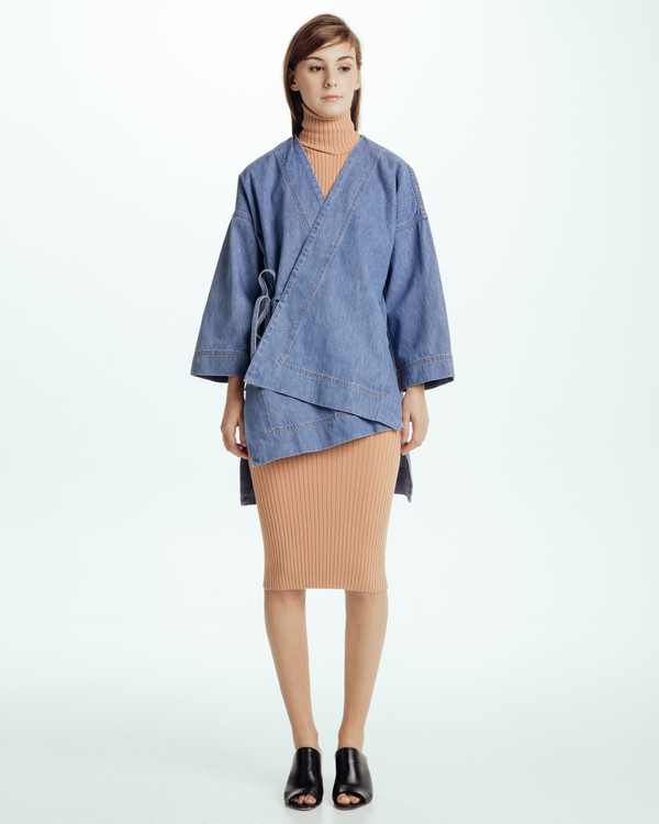Caron Callahan Carson Kimono in Denim Caron Callahan Carson Kimono in Denim