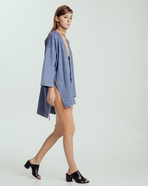 Caron Callahan Carson Kimono in Denim Caron Callahan Carson Kimono in Denim