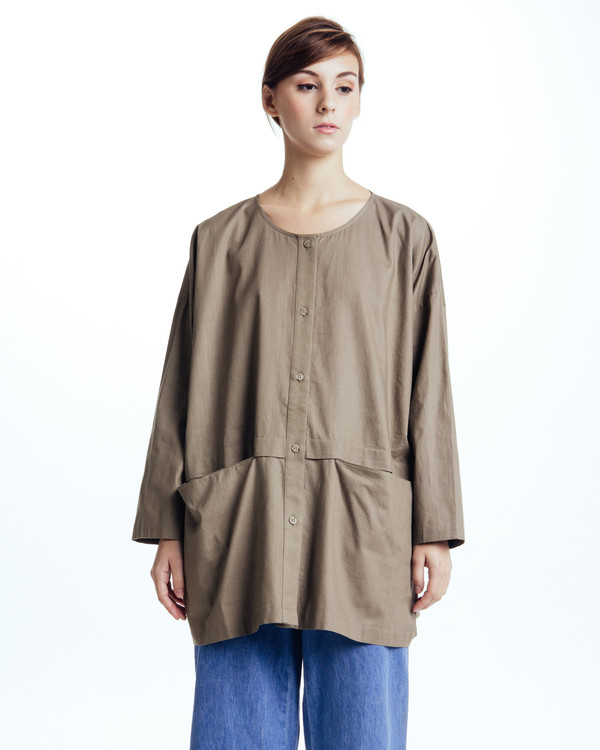 Revisited Matters Cropped Raincoat Top in Forest Revisited Matters Cropped Raincoat Top in Forest