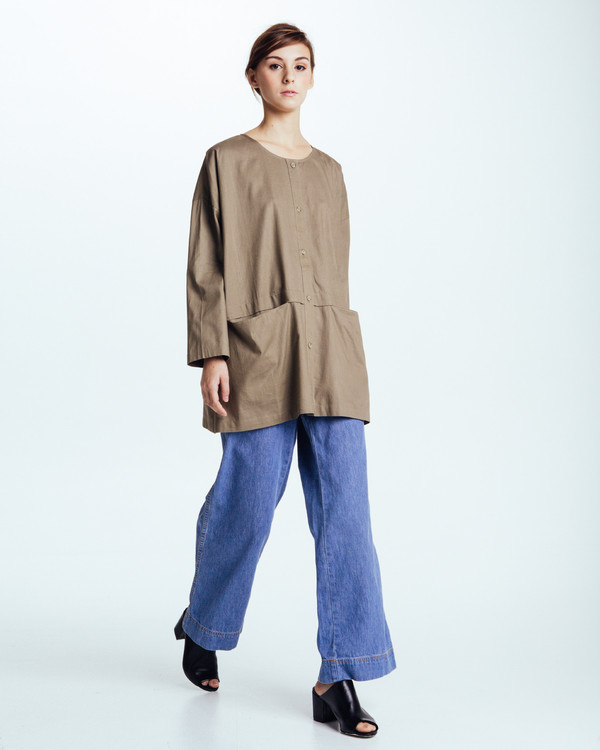 Revisited Matters Cropped Raincoat Top in Forest Revisited Matters Cropped Raincoat Top in Forest