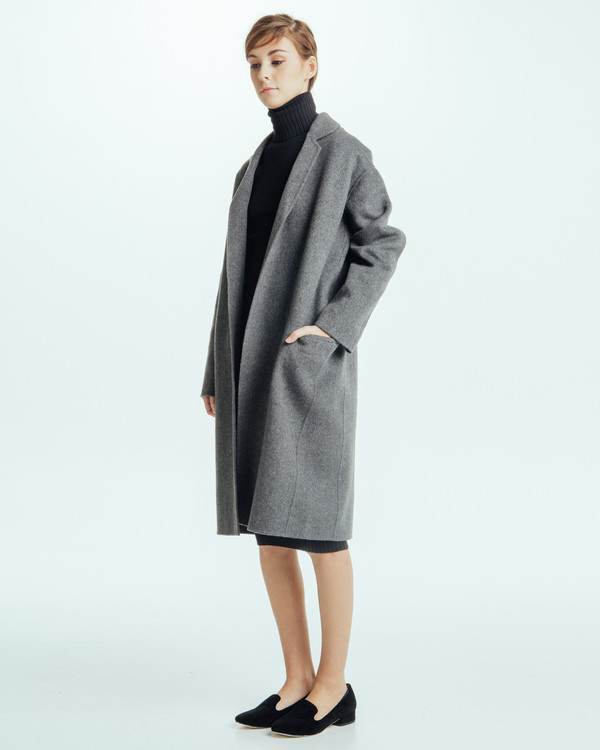 Achro Handmade Long Coat in Grey Achro Handmade Long Coat in Grey