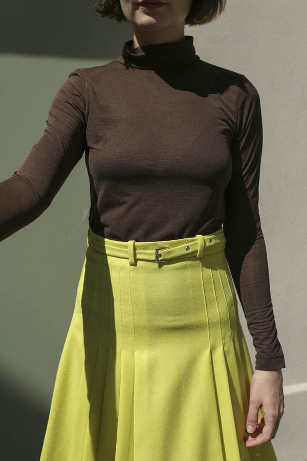 Maryam Nassir Zadeh Bianca Turtleneck in Chocolate Maryam Nassir Zadeh Bianca Turtleneck in Chocolate