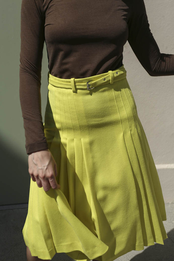 Maryam Nassir Zadeh Renata Pleated Skirt in Acid Maryam Nassir Zadeh Renata Pleated Skirt in Acid