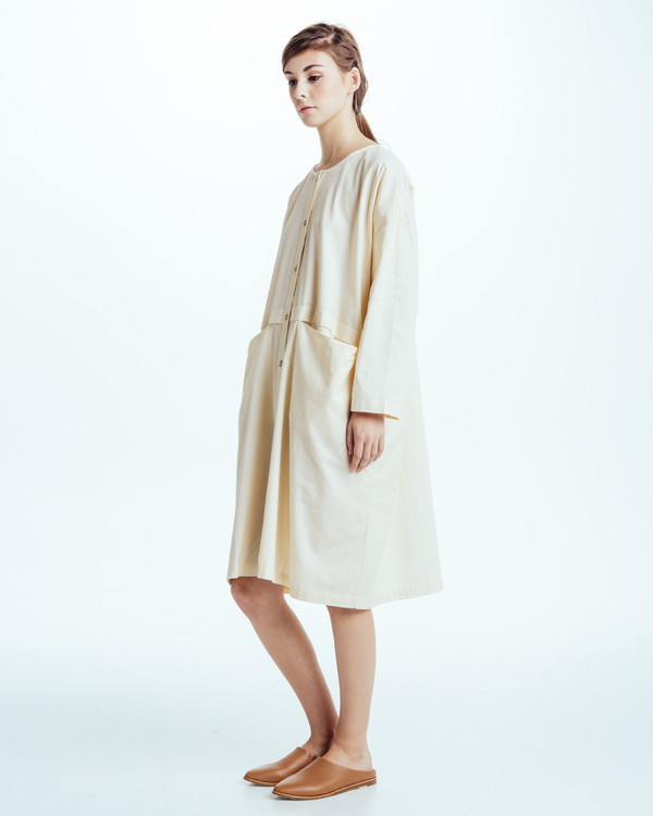 Revisited Matters Raincoat Dress in Cream Revisited Matters Raincoat Dress in Cream
