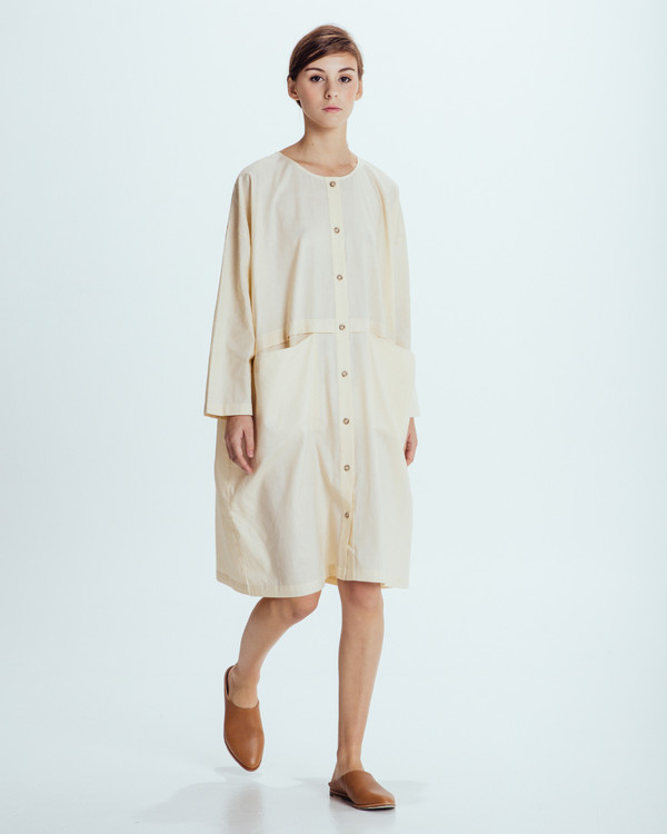 Revisited Matters Raincoat Dress in Cream Revisited Matters Raincoat Dress in Cream