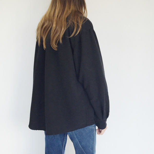 Johan Vintage Black Microsuede Top Johan Vintage Black Microsuede Top
