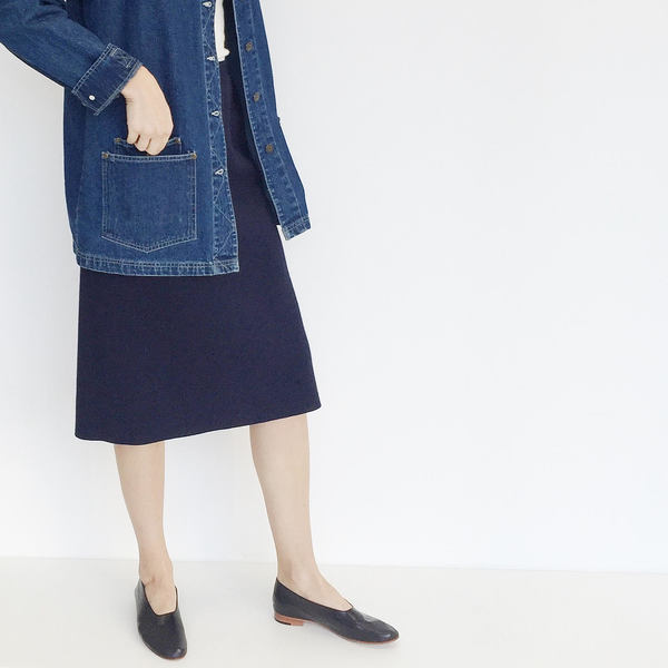Johan Vintage Navy Wool Pencil Skirt Johan Vintage Navy Wool Pencil Skirt