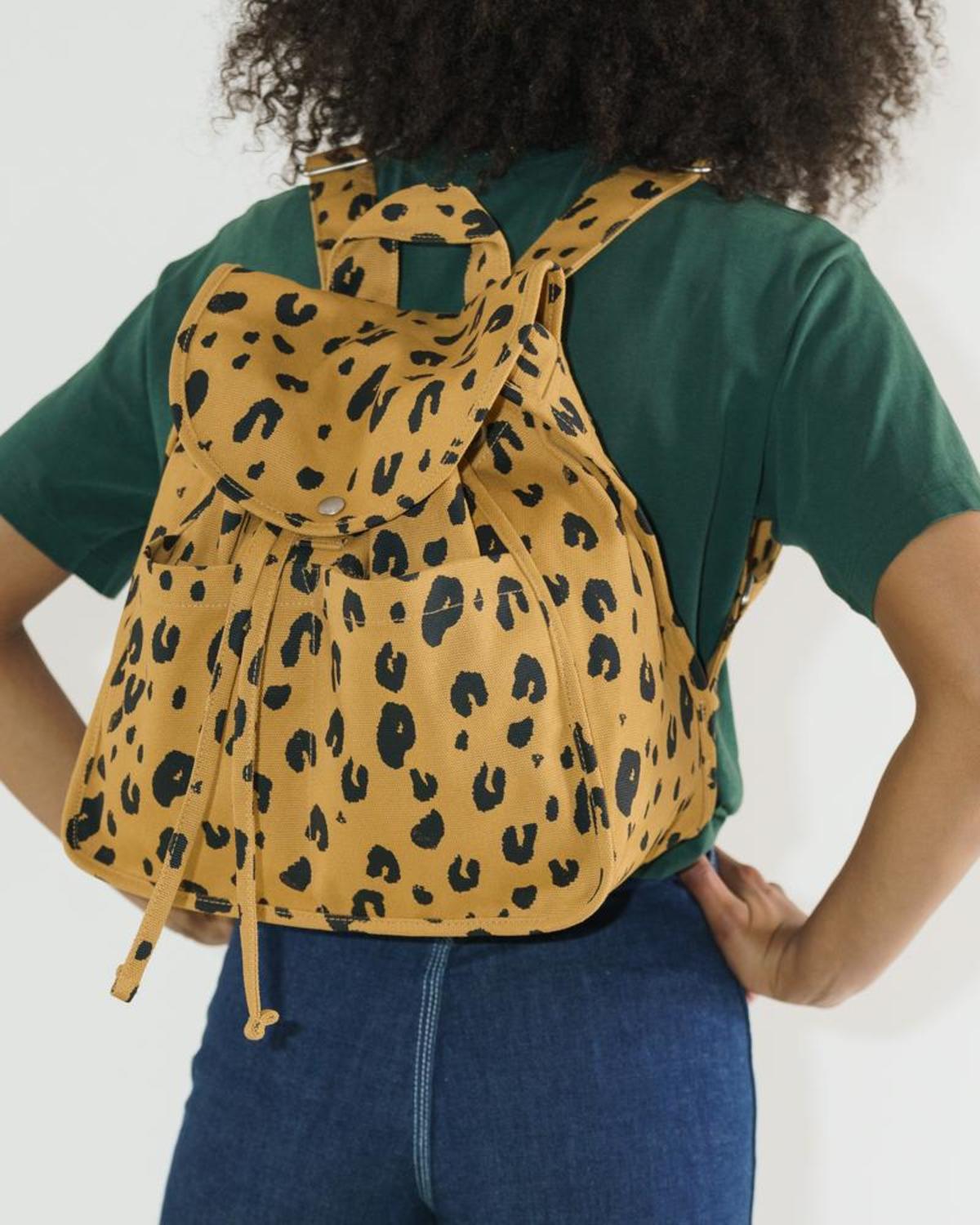 BAGGU Drawstring Backpack Leopard Garmentory