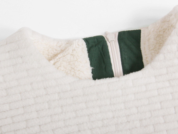 Berenik Quilted Fleece Sweater - White Berenik Quilted Fleece Sweater - White