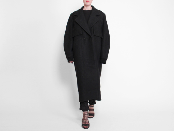 Berenik Wool Trench Coat - Black Berenik Wool Trench Coat - Black