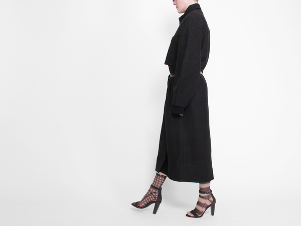 Berenik Wool Trench Coat - Black Berenik Wool Trench Coat - Black