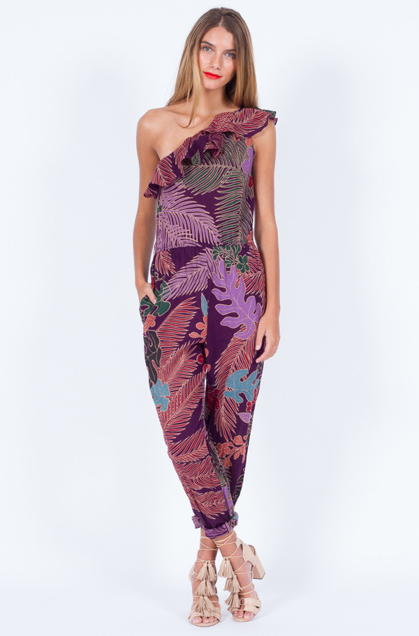 HAWAIIAN PRINT ONE SHOULDER JUMPSUIT (SMALL-MEDIUM) HAWAIIAN PRINT ONE SHOULDER JUMPSUIT (SMALL-MEDIUM)