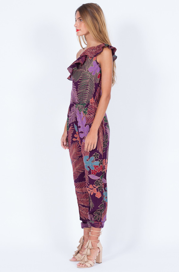 HAWAIIAN PRINT ONE SHOULDER JUMPSUIT (SMALL-MEDIUM) HAWAIIAN PRINT ONE SHOULDER JUMPSUIT (SMALL-MEDIUM)
