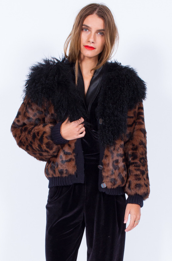 LEOPARD PRINT FUR COAT (ONE SIZE) LEOPARD PRINT FUR COAT (ONE SIZE)