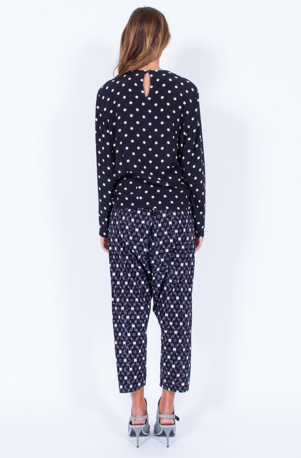 Navy Ikat Print Pants (Small) Navy Ikat Print Pants (Small)