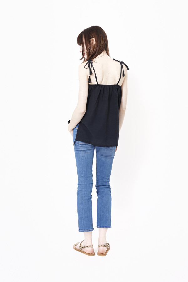 Namche Bazaar Handloomed Voile Cotton Tie Tank Namche Bazaar Handloomed Voile Cotton Tie Tank