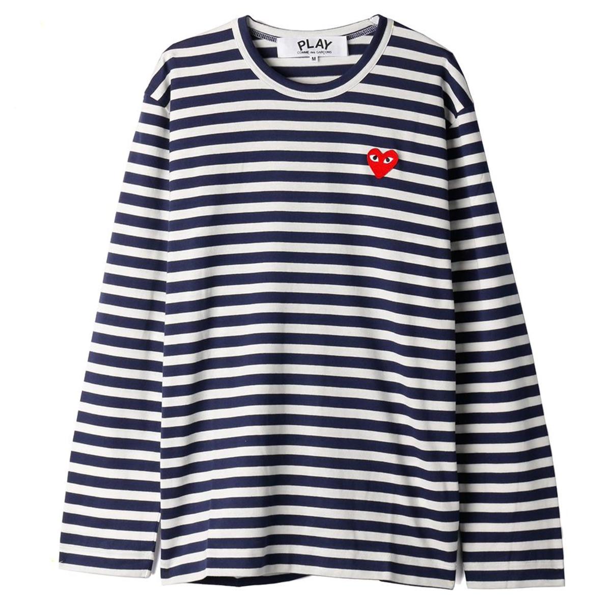 comme des garcons red striped long sleeve