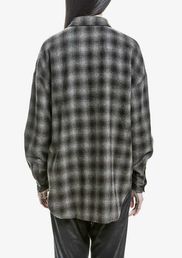 SHIRT LONG SLEEVES WOOL TWEED – BLACK / BROWN SHIRT LONG SLEEVES WOOL TWEED – BLACK / BROWN