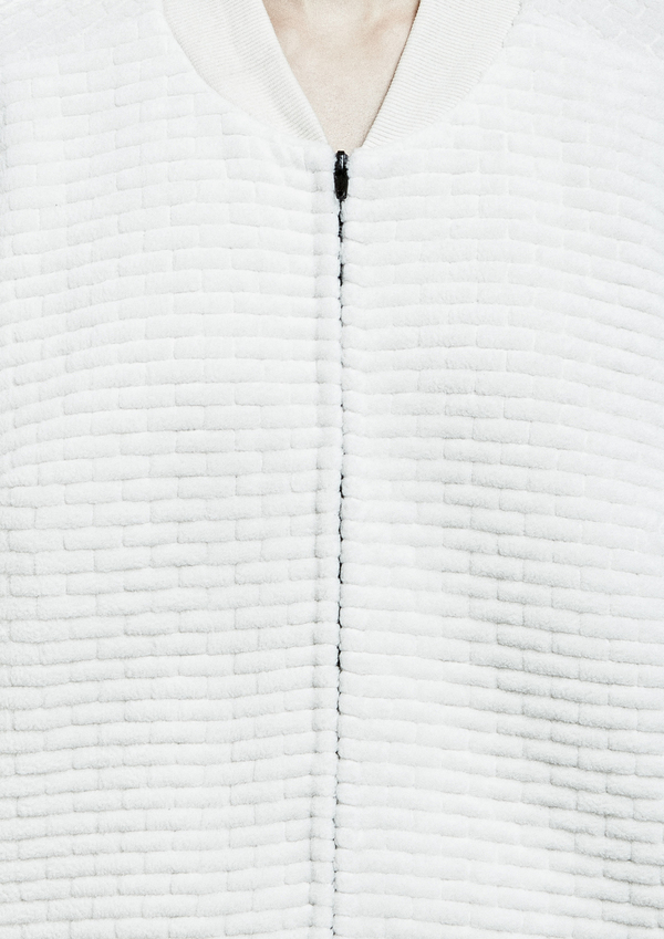 Berenik Pilot Jacket Zip Quilted Fleece - White Quilt Berenik Pilot Jacket Zip Quilted Fleece - White Quilt