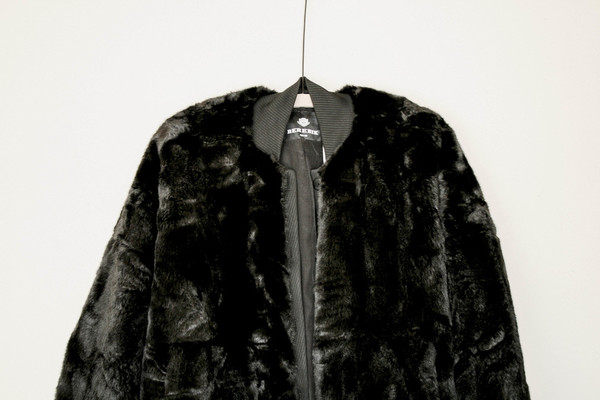 Berenik Pilot Jacket Buttonfront Faux Fur - Black Berenik Pilot Jacket Buttonfront Faux Fur - Black