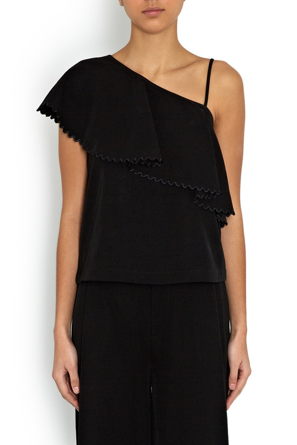 Rodebjer One-Shoulder Wep Top Black Rodebjer One-Shoulder Wep Top Black