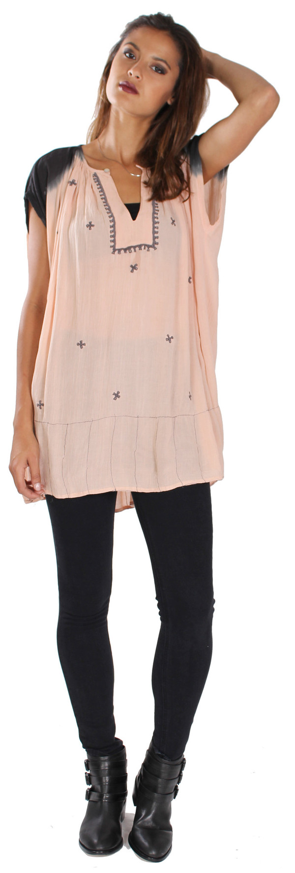 Hazel Embroidered Tie Dye Tunic Hazel Embroidered Tie Dye Tunic