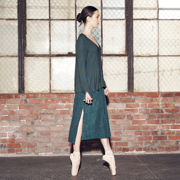 Ali Golden SILK MIDI SKIRT - GREEN PRINT Ali Golden SILK MIDI SKIRT - GREEN PRINT