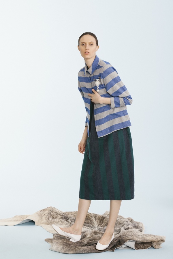 Carleen Pilar Collared Blouse - Blue Carleen Pilar Collared Blouse - Blue